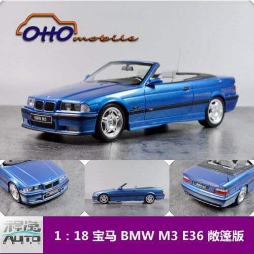 OTTO 1/18 BMW E36 Cabriolet Resin Diecast Collection of Simulation Alloy Car Model Children Toys
