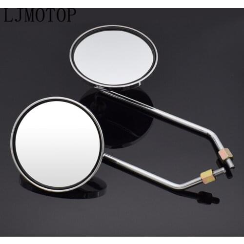 Motorcycle mirrors chrome round mirror motorcycl Big vision Side Mirror For KAWASAKI KX65 KX85 KX125 KX250 KX250F KX450F KX100