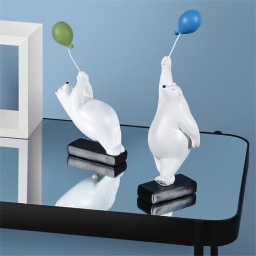 NORDIC BALLOON POLAR BEAR DECORATION ANIMAL SCULPTURE BEAR STATUE GARDEN FLOWER POT DECOR HOME LIVING ROOM ORNAMENT