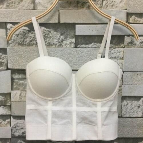 New Sexy Open Umbilical Hollow Tube Top Fashion Mesh Push Up Bralet Womens Corset Bustier Bra Night Club Party Cropped Top Vest