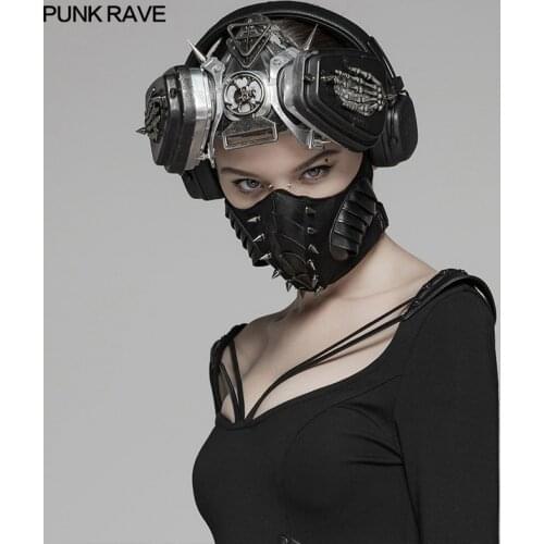 Punk Rave Brand New Gothic Steampunk Rock Unisex stylish Rivet Dark Mask WS300
