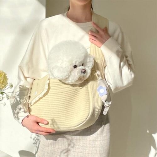 New womens Dog Rucksack Korean Version Large Capacity Messenger Bag Pet Bag Shopping Cute Simple Small Dog Shoulder Bag Cat Bag