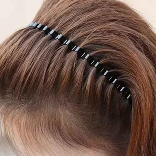 Spring Summer Wavy Hair Hoop Headband Wild Iron Hair Hoop Women Black Metal Spiral Makeup Wash Face Head Hoop Hair Accessories