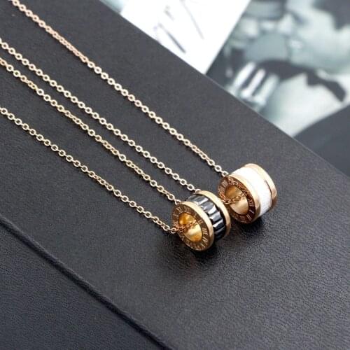 Charming Boho Jewelry Rose Gold-Color Round Crystal Necklace For Women Chain Collar Roman Numerals Short Necklaces K0037