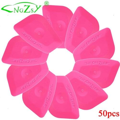 50PCS Pink Hard Squeegee Practical Lil Chizler Auto Home Office Vinyl Scraper Window Film Car Styling Sticker Wraps Tools 50A25