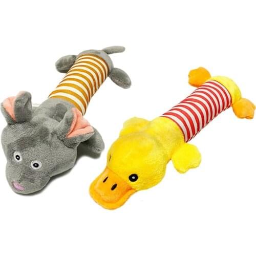 Plush Pet Dog Chew Squeak Toys Pet Sound Toy Cute Duck Frog Mice Plush Stuffed Toys Fit for All Puppy Pets Accessories