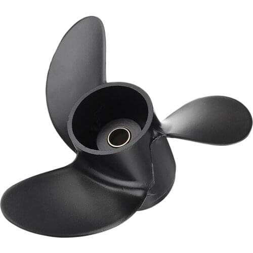 Outboard Propeller 3B2W64517-1 8.5X9 Boat For Tohatsu Nissan-Mercury 8-9.8HP Aluminum Alloy 3 Blades Black 12 Spline Tooths