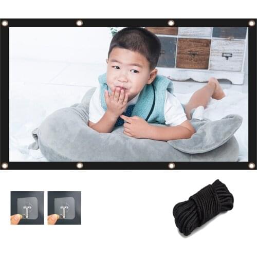 Portable Projector Screen 60 72 84 100 Inch 16:9 HD 3D Foldable Anti-Crease Camp Movies Screen Support Double Sided Projection