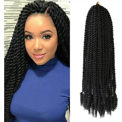 Senegalese Twist Hair Synthetic Braiding Crochet Hair Spring Curly Ends Extension Fluffy Soft Black Brown Curly Braids For Women