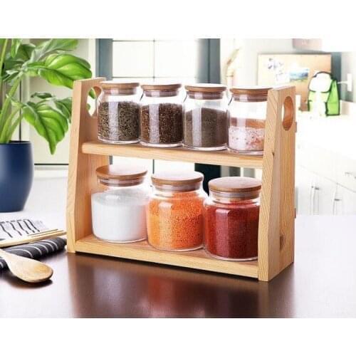 EminHome 7 Prç Glass Spice Jar With Bamboo Lid