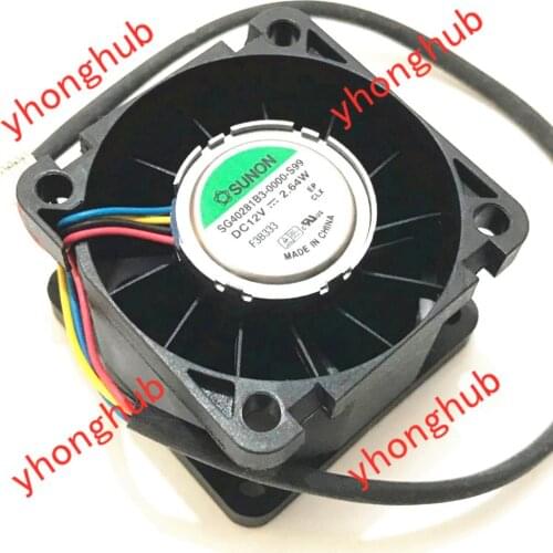 SUNON SG40281B3-0000-S99 DC 12V 2.64W 40x40x28mm 4-wire Server Cooling Fan