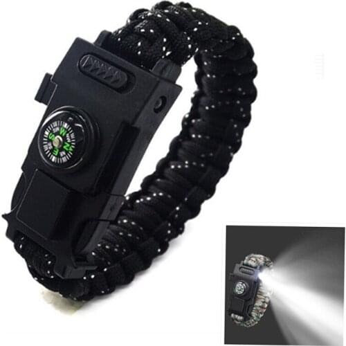 Led Lights Emergency 4mm Reflective Paracord Survival Multifunction outdoor tools Outdoor Camping Rescue Emergency Rope Bracelet