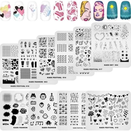 Valentines Day Nail Stamping Plates Love Lips Heart Pattern Nail Art Plate Overprint Stamp Stencils Nail Art Design Mold