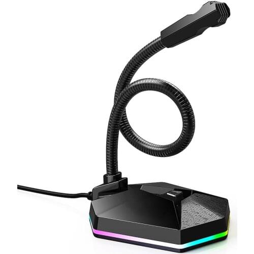 TSP201 Adjustable RGB Light USB Desktop Gaming Live Streaming Microphone for PC
