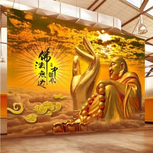 Wellyu Custom wallpaper Such as the gods of the Buddha, the infinite Chinese style, the Buddha, the Maitreya Buddha wall 3d