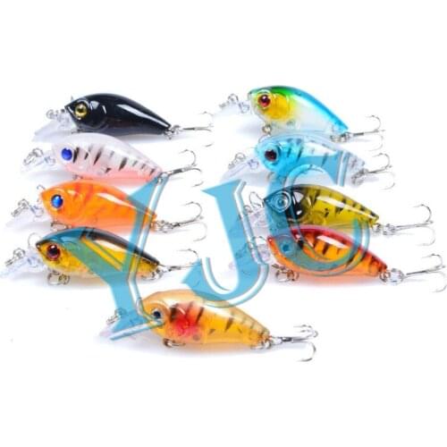 YJC Lure 9pcs/lot 4.5cm 4g Top Water Crazy Wobbler Bait Vibrating Crank Bait Swim Lure Minnow Bait Jigging Fishing Tackle