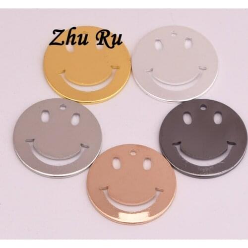 ZHU RU 10pcs/lot 20mm Creative smiley Personalize happy smile Face plate For Jewelry Crafts Decoration Making Supplies