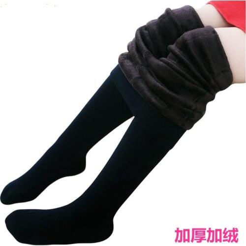 Winter Plush Thickened Children Pantyhose Colorful Cotton Baby Warm Bottomed Pantyhose 1PCS 80-140CM Girls Tights 4Colors