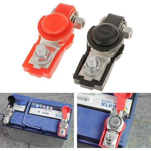 1 Pair Car Battery Terminal Connector Battery Quick Release Copper Battery Terminal Clamp Clips For Car Truck Motorhome RV Etc