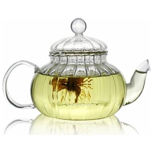 1PC 600ml Flower Coffee Glass Tea Pot Blooming Chinese Glass Teapots Heat Resistant Glass Teapot JO 1052