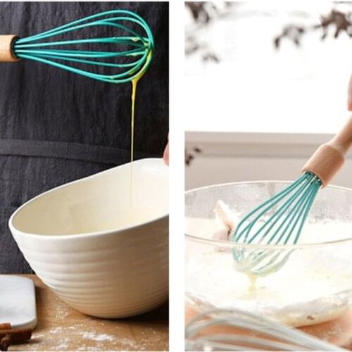 2pcs Rotary Manual Egg Beater Mixer Silicone Cream Blender Stirring Whisk Frother Kitchen Gadgets Tool