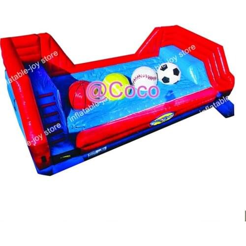 2021 New Design Outdoor Inflatable Wipeout games, 4 Running Balls Obstacle Course, Commercial Inflatable Obstacle Games For Sale