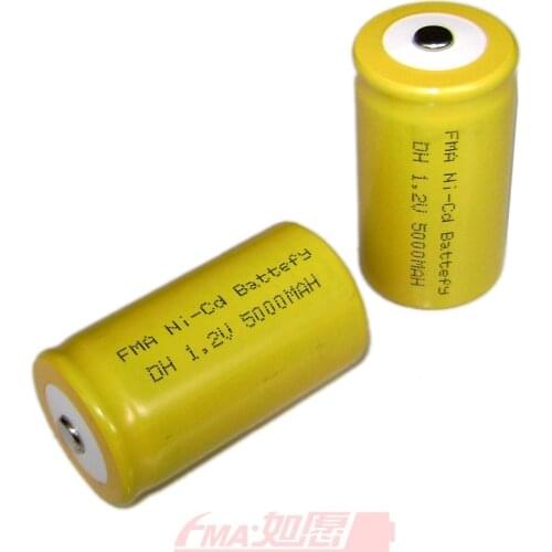 2x Ni-Cd 1.2V 5000MAH Size D 33*60mm Rechargeable Battery for Flashlight Water heater Gas stove Replace LR20 AM1