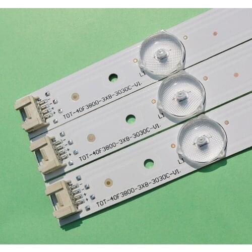 3pcs LED Backlight For T C L 40" TV L40F3303B L40F3301B L40F3800A bar strip TOT-40F3800-3X8-3030C-V1 screen LVF400SS0TE2V2