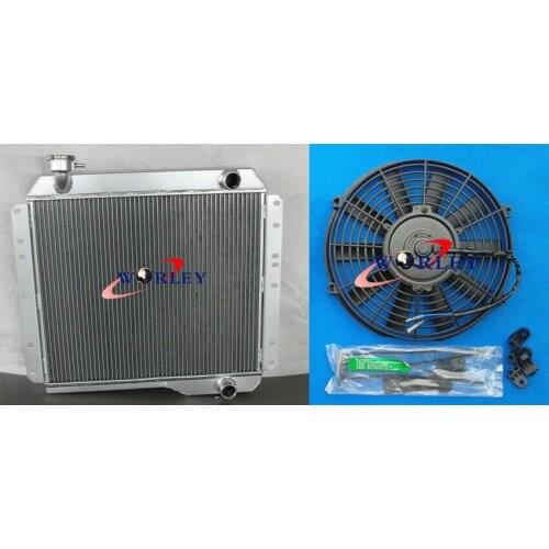62mm 3row Racing Aluminum Radiator for Toyota LAND CRUISER Landcruiser HJ45 HJ47 H 3.6 2H 4.0 Diesel manual+ 2*fan