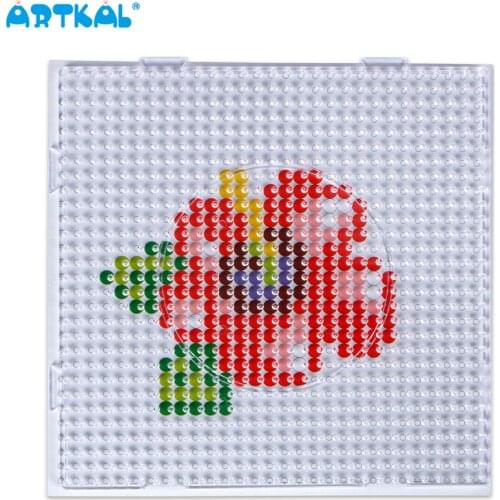 Artkal Beads Midi 5mm Big Square Pegboard with Pattern for Perler Design Handmade Materials Package