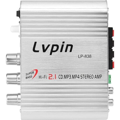 Lp-838 Car Amplifier 2.1 Channel Computer Home Small Amplifier Booster Radio CD MP3 Car Amplifier Machine Subwoofer Amplifier