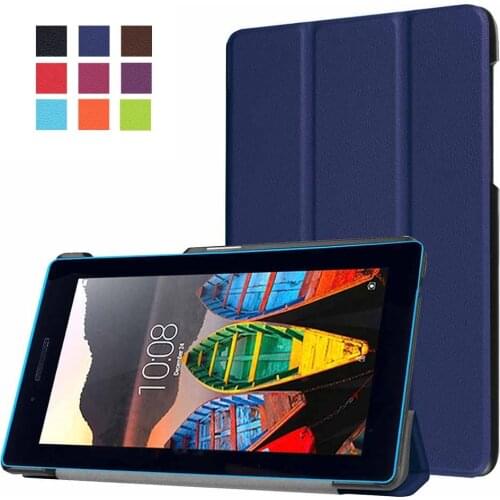 Folding Stand Leather Ultra Slim Protect Case for Lenovo Tab3 7.0 7 Essential 710I 710F 7'' Tablet Accessories
