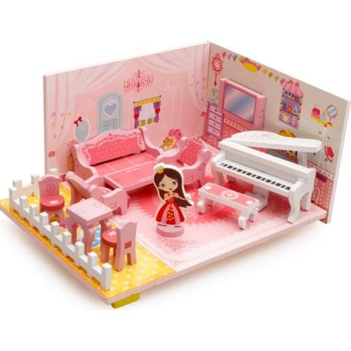 Wooden assembly furniture toy wood blocks toys for kids assembled toy Early childhood childrens educational toy girls gifts