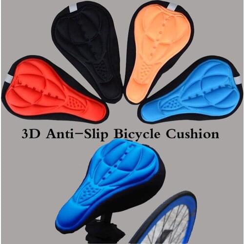 MTB Mountain Bike Cycling 3D Gel Pad Cushion Cover Thickened Extra Comfort Ultra Soft SiliconeBicycle Saddle Seat 4 Colors