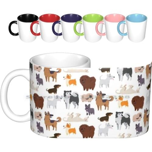 Dog Breeds Pattern Ceramic Mugs Coffee Cups Milk Tea Mug Pattern Repeat Dogs Breed Dog Breeds Dog German Shepherd Chow Chow