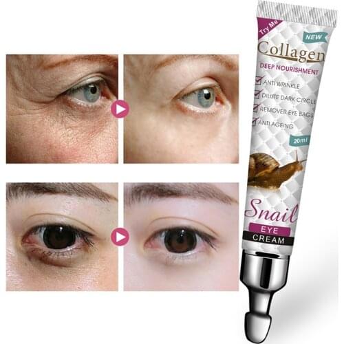 Snail Eye Cream Nourishing Dry Skin Fade Fine Lines Brighten Eye Collagen Cream Remove Dark Circles Eye Bags Skin Care Eye Bal