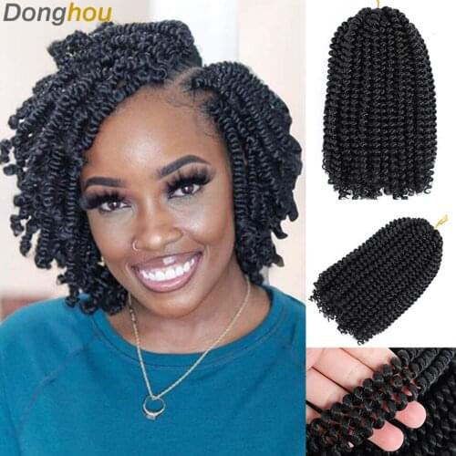 Spring Twist Hair 8 Inch Curly Spring Twists Chrochet Hair Extensions For Black Women Spring Twist Hair For Braids Wholesale