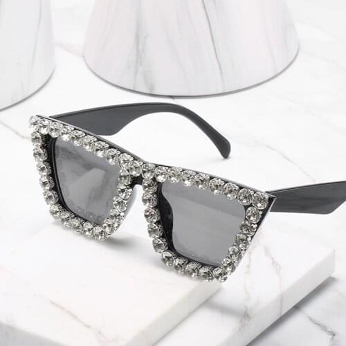 Iced Out Fashion Sunglasses Men Vintage Shades For Women Rhinestones Street Eyewear Decoration Gafas De Sol Mujer
