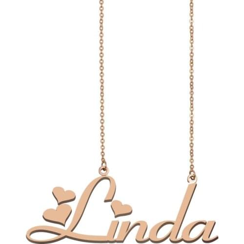 Linda Name Necklace , Custom Name Necklace for Women Girls Best Friends Birthday Wedding Christmas Mother Days Gift