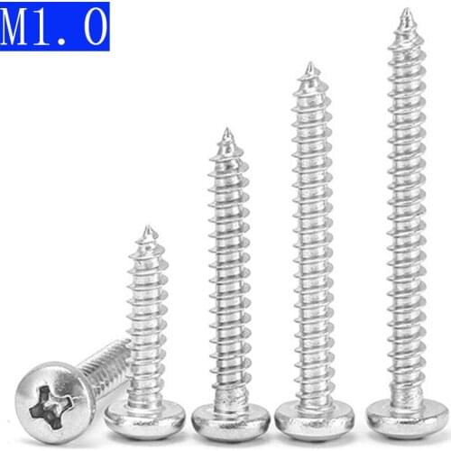 M1 304 Stainless Steel Phillips Cross Recessed PAN Head Self Tapping Screws DIN 7981