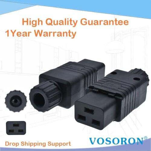 IEC PDU UPS 16A 250VAC 320 C 19 plug, IEC C19 DIY plug, conector de alimentacao IEC conector IEC 320 C19 C19 Plugue femea Conect