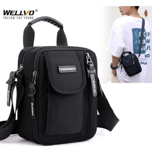 New Multifunction Crossbody Bag For Men Women Mini Shoulder Messenger Bags Male Waterproof Short Trip Sling Bag Handbags X168C