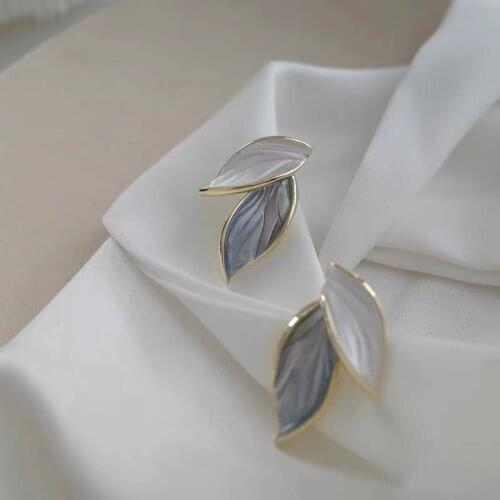 Fashion Blue and White leaves Jewelry Earrings Punk Jewelry For Cool Women Girl Friendship Gifts