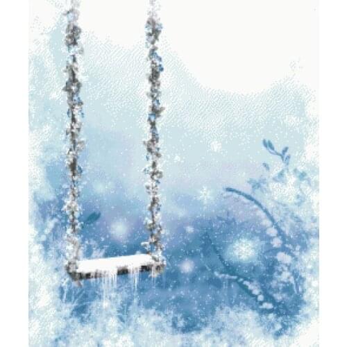 Needlework,for embroidery,DIY Snow swing scenery 14CT Unprinted Cross stitch kits,Art Pattern counted Cross-Stitching decor