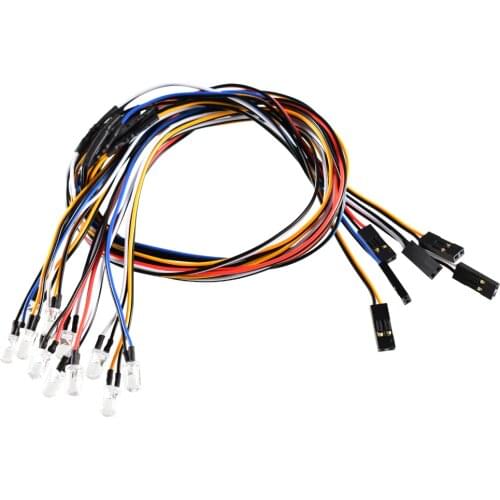 DC Normal LED Lights Set Compatible with XDC Receiver 5MM Lamp Bead Diameter 12 LED RC Lighting System for RC Climbing car