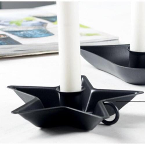 European Style Candle Holder Star Heart Shape Candlestick Dinner Wedding Wrought iron candle holder Ornaments restaurant decor