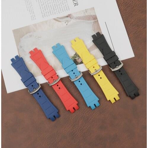 Pin buckle 28mm Soft nature rubber silicone watchband watch band For Roger for Dubuis strap for EXCALIBUR series
