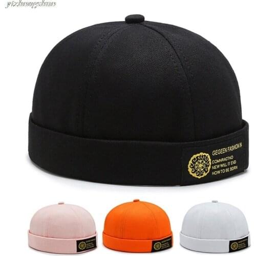 Novelty Fold Skullcap Retro Men Sailor Cap Women Warm Rolled Cuff Bucket Cap Brimless Hat Adjustable Winter Hat Bonnet Beanies