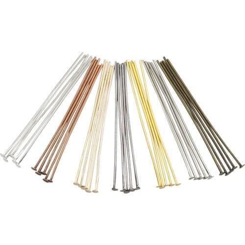 20 25 30 35 40 45 50 60 70 mm Metal Heads Eye flat Head Pin For DIY Jewelry Making Findings Accessories Bulk Wholesale Supplies