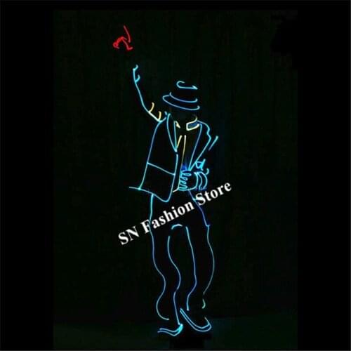 TC-161 Programmable led dance costumes MJ full color light jacket robot dj stage show wears colorful party bar performance MJ